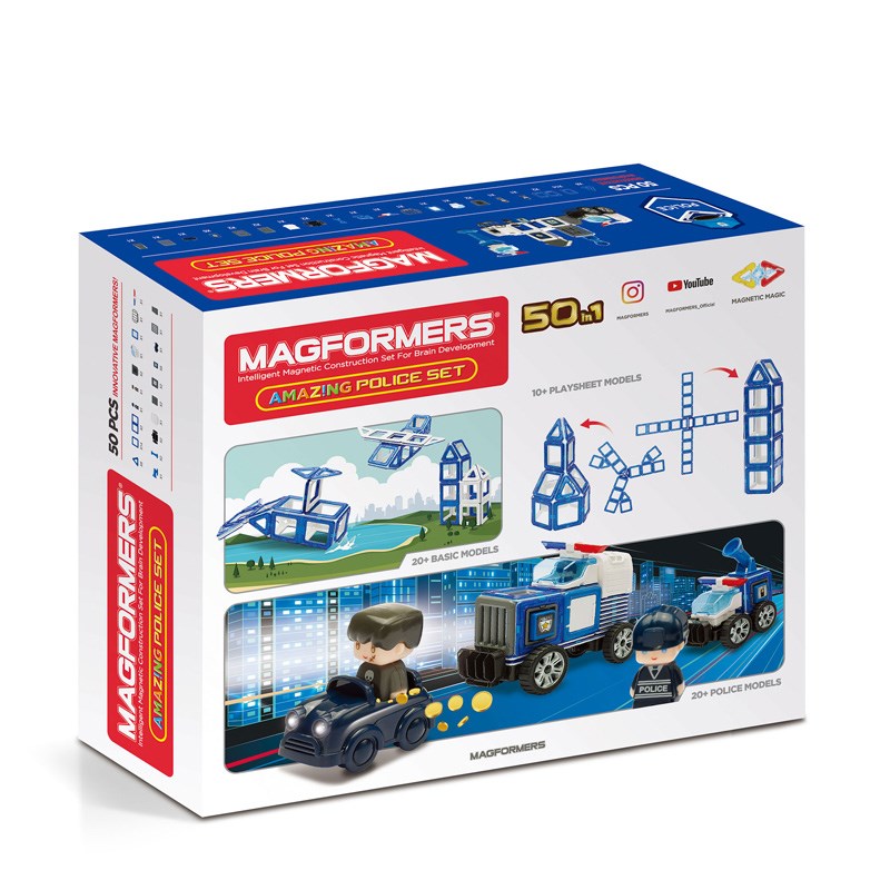 Magformers Mıknatıslı Police Set (50 Parça)