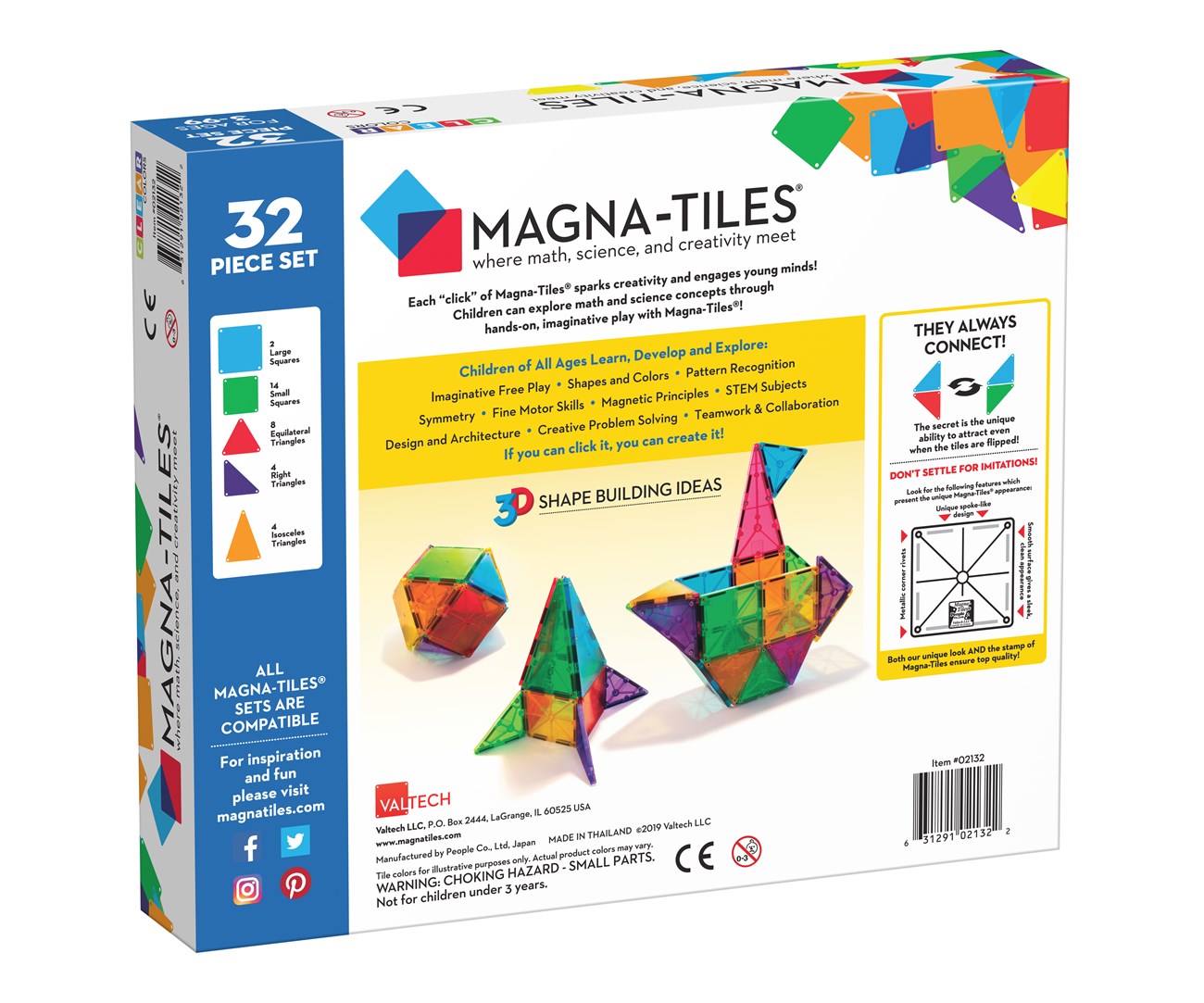 Magna-Tiles Clear Color (32 Parça)
