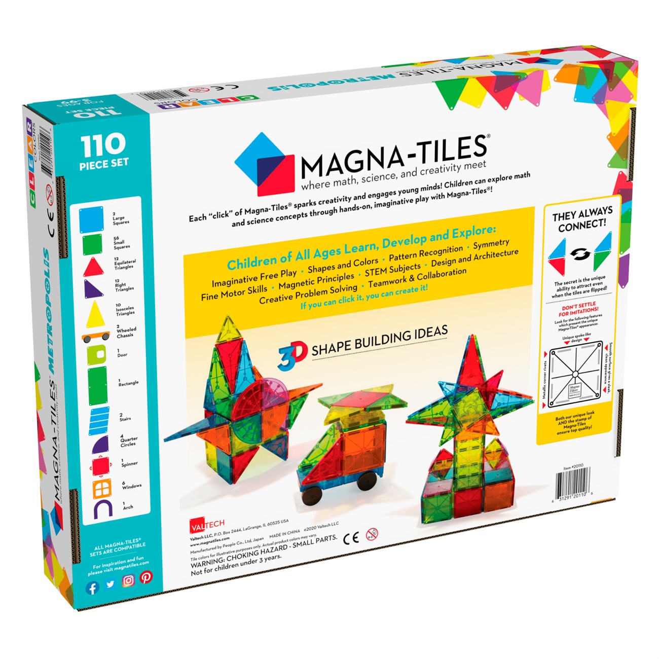 Magna-Tiles Metropolis (110 Parça)
