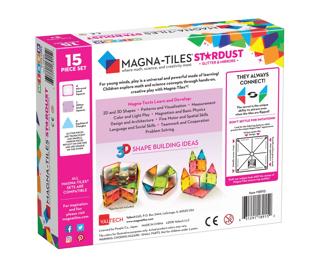 Magna-Tiles Parıltılı ve Aynalı (15 Par&ccedil;a)