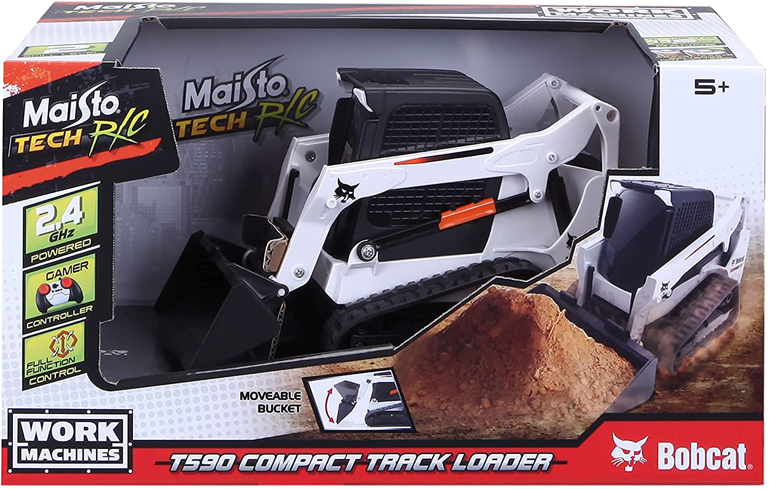 Maisto Tech Maisto Bobcat T590 Compact Uzaktan Kumandalı Paletli Yükleyici   