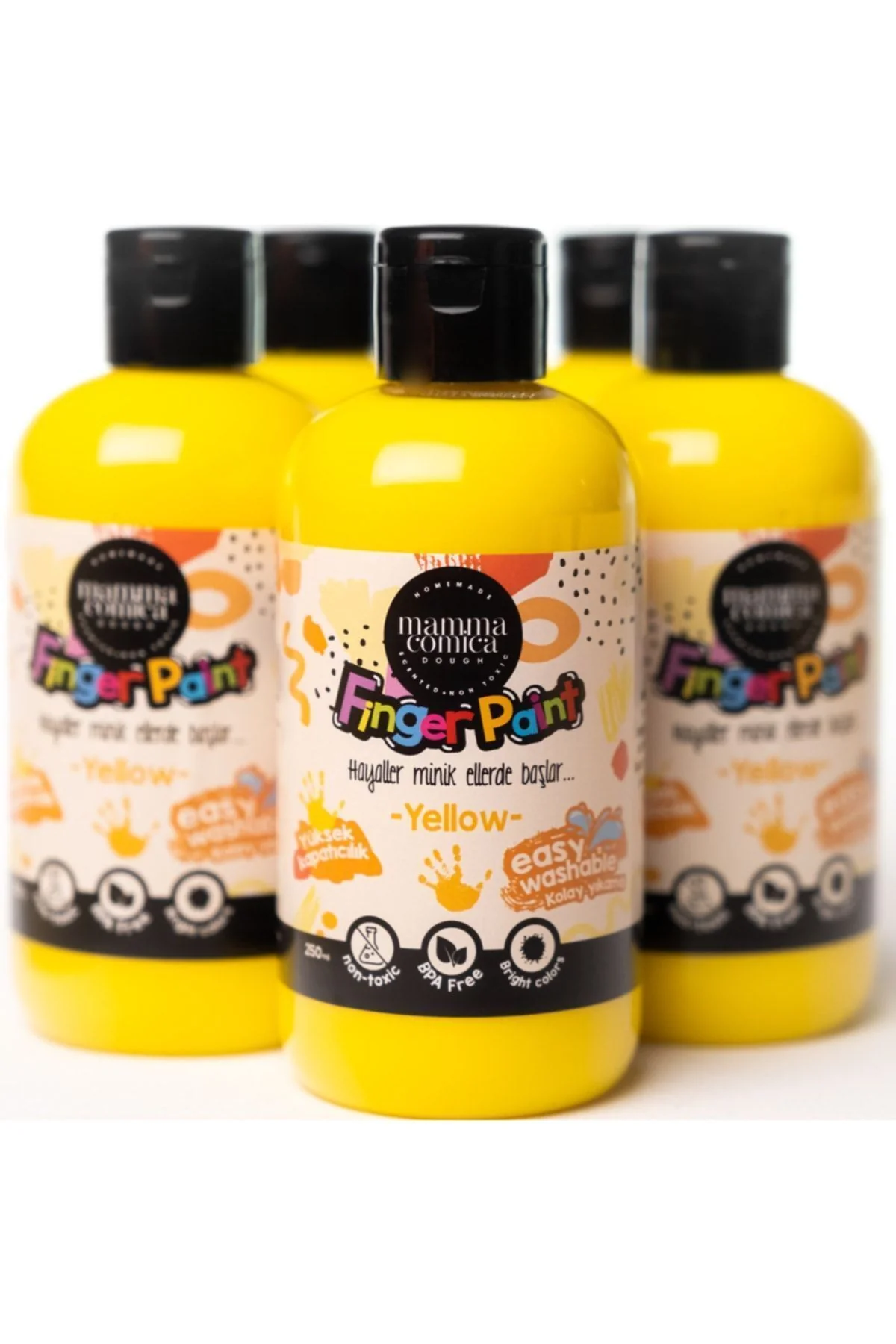 Mammacomicadough Yıkanabilir Parmak Boyası (250 ml) // Sarı