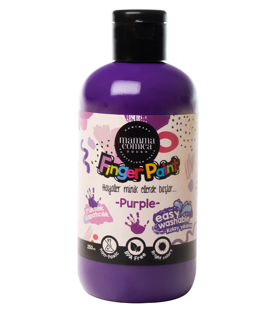 Mammacomicadough Yıkanabilir Parmak Boyası (250 ml) // Mor