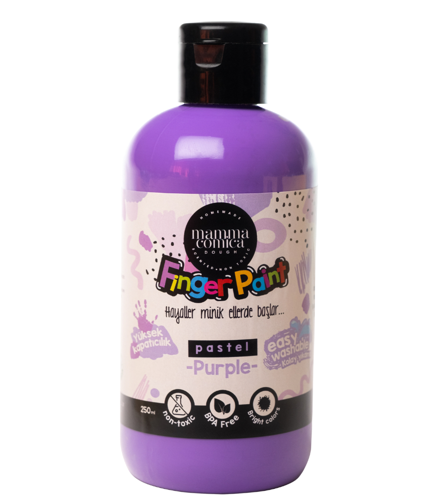 Mammacomicadough Yıkanabilir Parmak Boyası (250 ml) // Pastel Mor