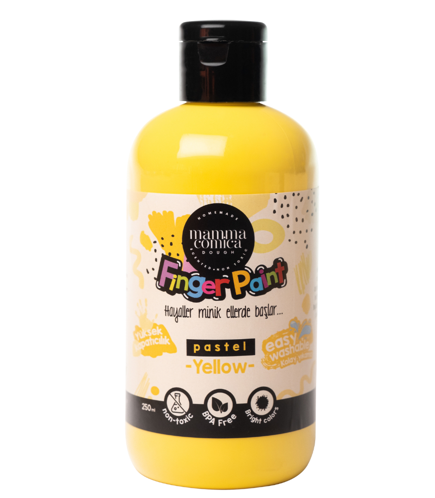 Mammacomicadough Yıkanabilir Parmak Boyası (250 ml) // Pastel Sarı