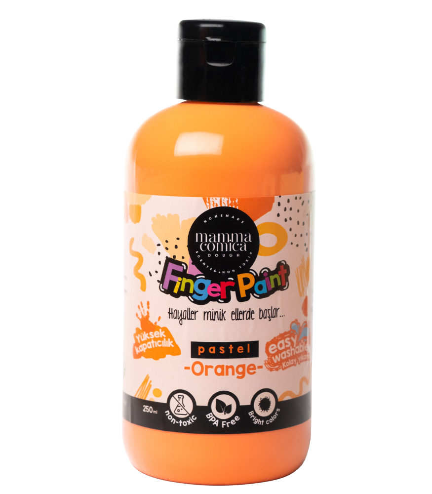 Mammacomicadough Yıkanabilir Parmak Boyası (250 ml) // Pastel Turuncu