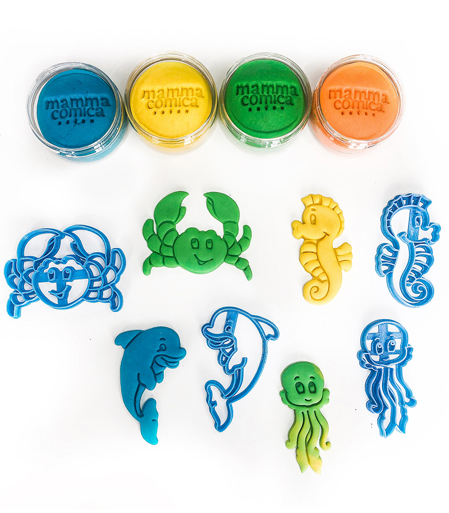 Mammacomicadough Oyun Hamur ve Kalıp Seti - Sevimli Deniz Hayvanları