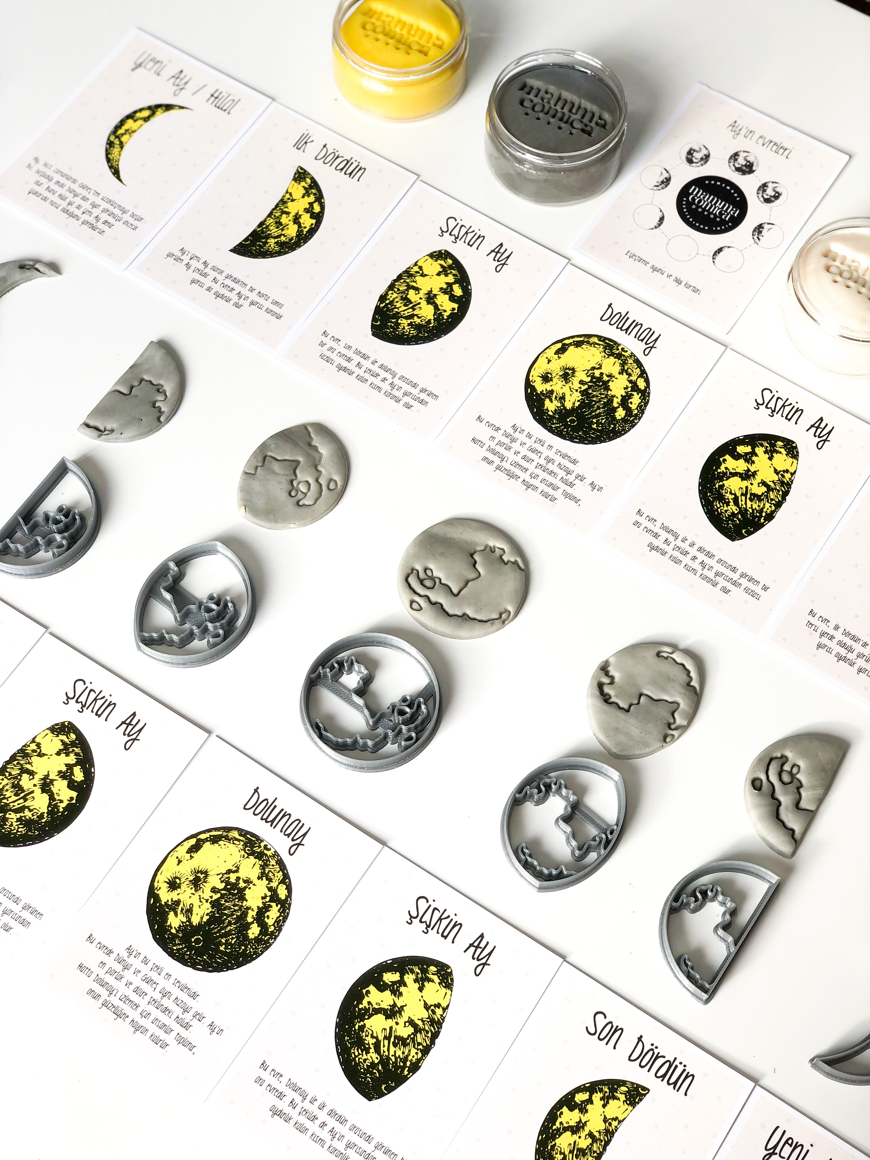 Mammacomicadough Oyun Hamur ve Kalıp Seti - Ayın Evreleri