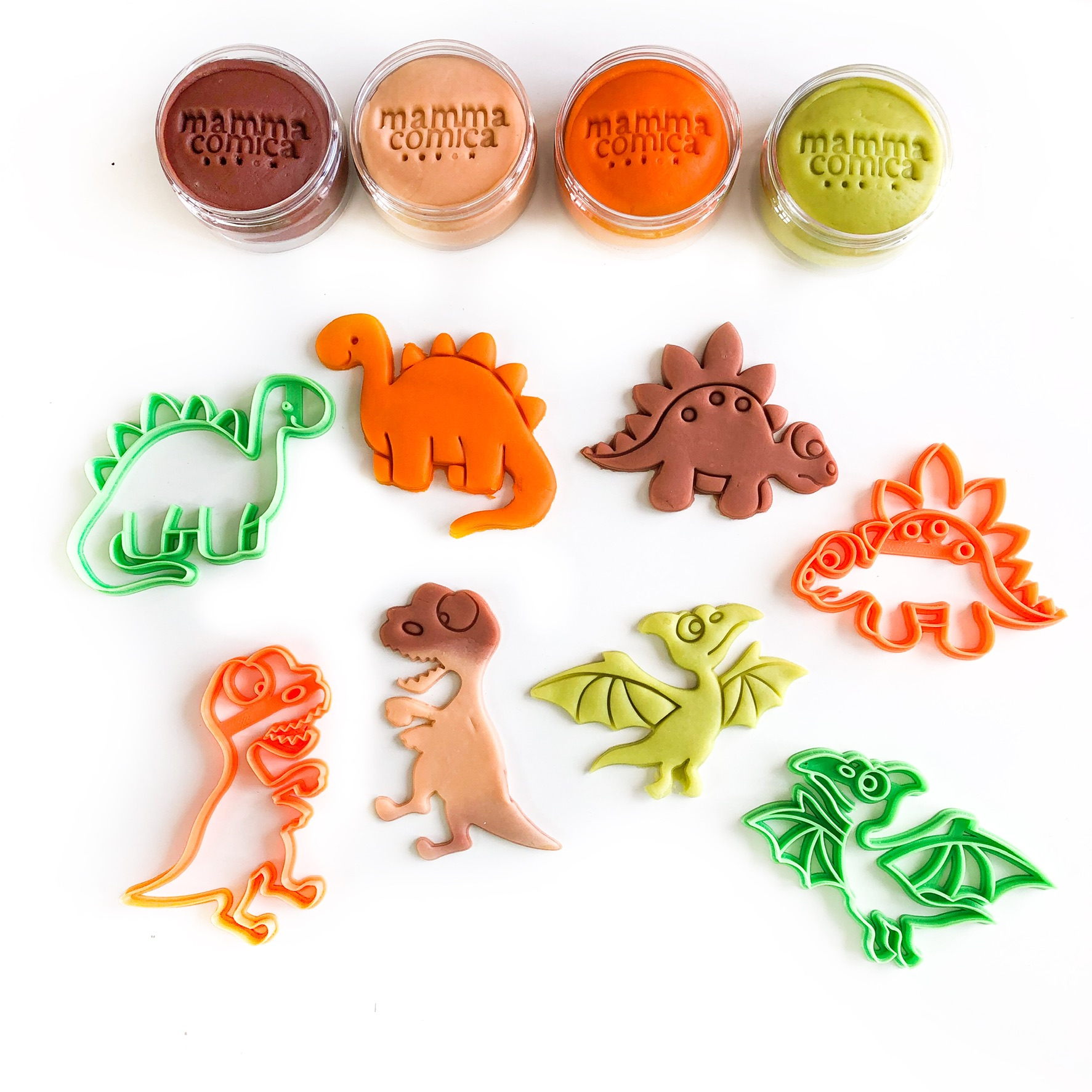 Mammacomicadough Oyun Hamur ve Kalıp Seti - Dinozor Alemi