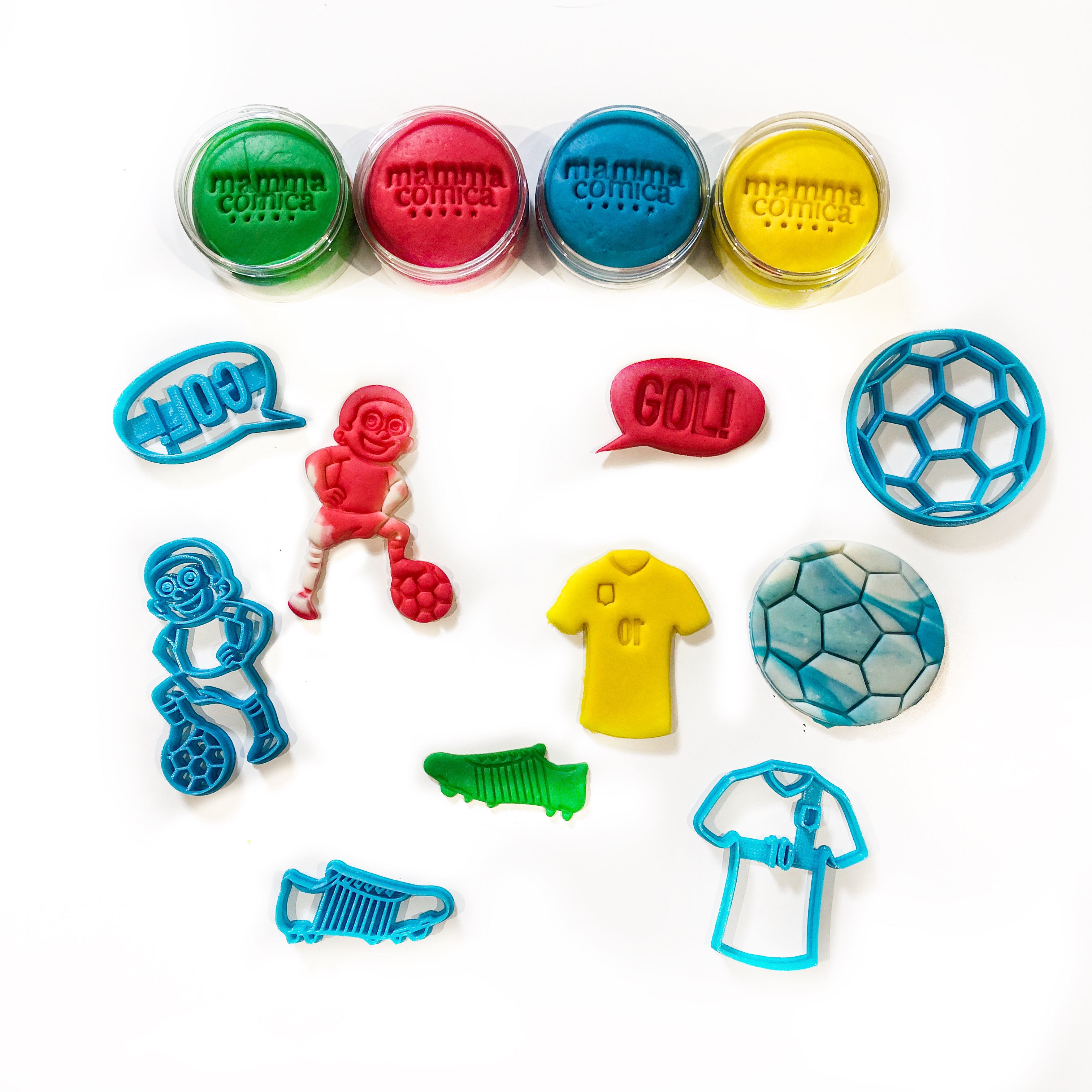 Mammacomicadough Oyun Hamur ve Kalıp Seti - Futbol