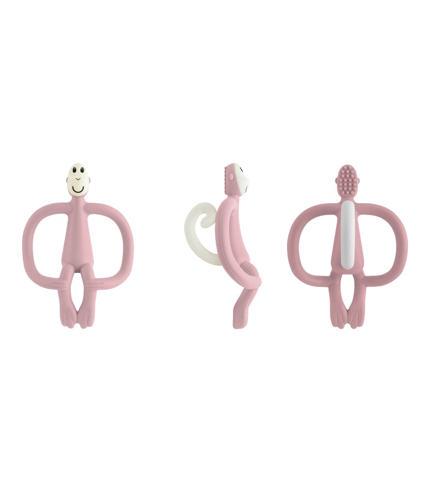 Matchstick Monkey Silikon Diş Kaşıyıcı // A&ccedil;ık Pembe