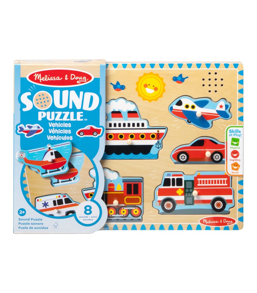 Melissa & Doug Ahşap Sesli Yapboz // Ara&ccedil;lar - Vehicles