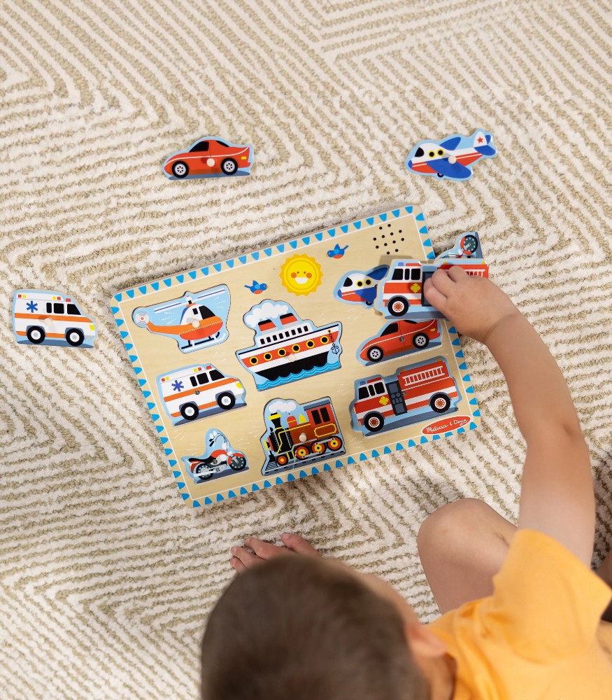 Melissa & Doug Ahşap Sesli Yapboz // Ara&ccedil;lar - Vehicles