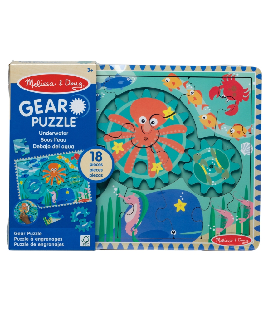 Melissa & Doug Ahşap Dişli Yapboz (18 Parça) // Denizaltı