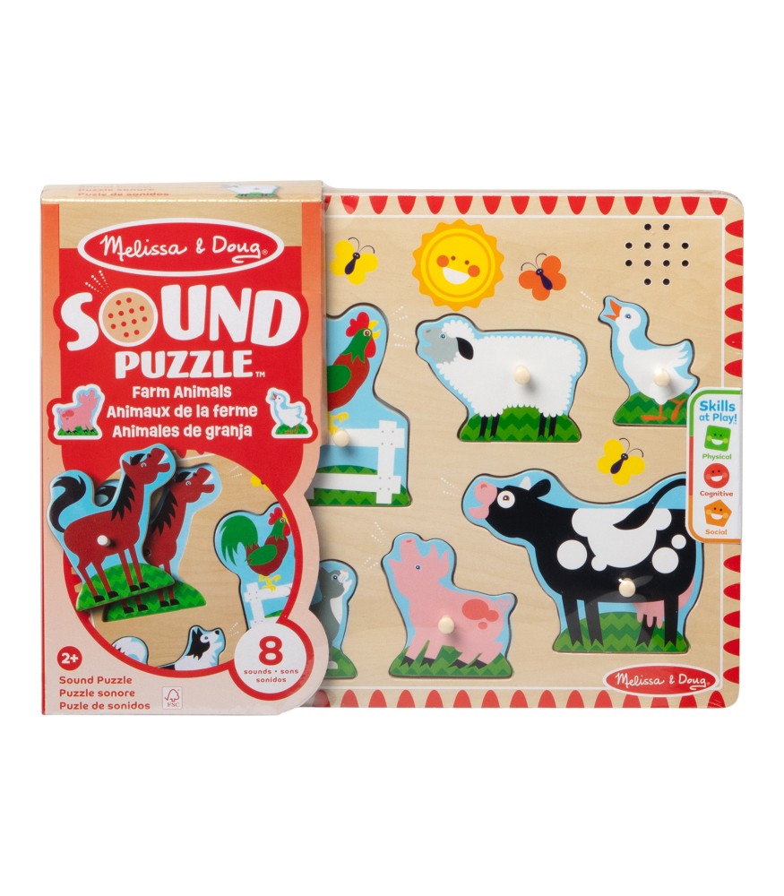 Melissa & Doug Ahşap Sesli Yapboz // &Ccedil;iftlik Hayvanları - Farm
