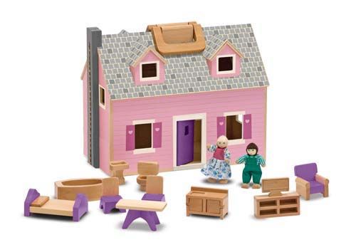 Melissa & Doug Ahşap Taşınabilir Küçük Mobilyalı Ev