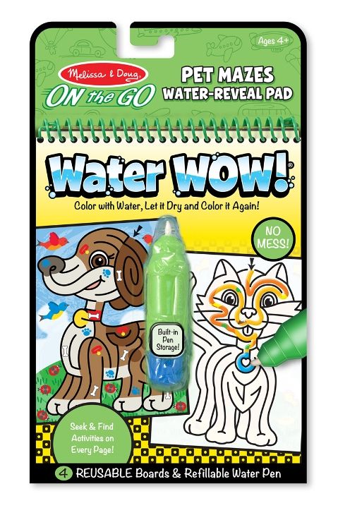 Melissa & Doug Water Wow! Su ile Boyama Kitabı // Evcil Hayvanlar Bulmaca