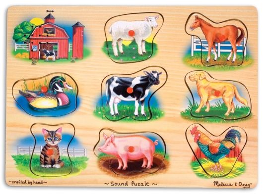 Melissa & Doug Ahşap Sesli Yapboz // Çiftlik Hayvanlar