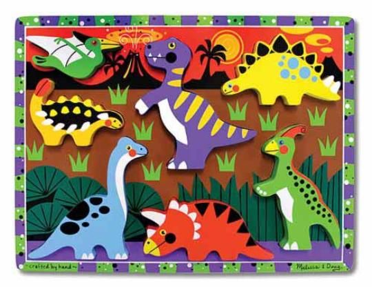 Melissa & Doug Ahşap Tombul Yapboz // Dinozorlar