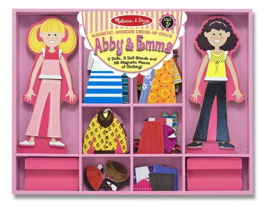Melissa & Doug Ahşap Mıknatıslı Giydirme // Abby ile Emma (56 Par&ccedil;a)