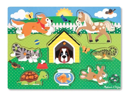 Melissa & Doug Ahşap Tutmalı Yapboz // Evcil Hayvanlar