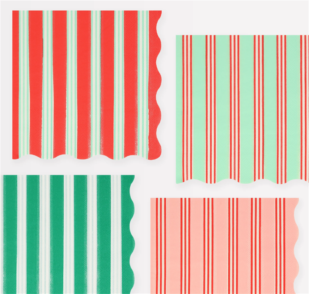 Meri Meri Parti Peçete (L) // Festive Çizgili