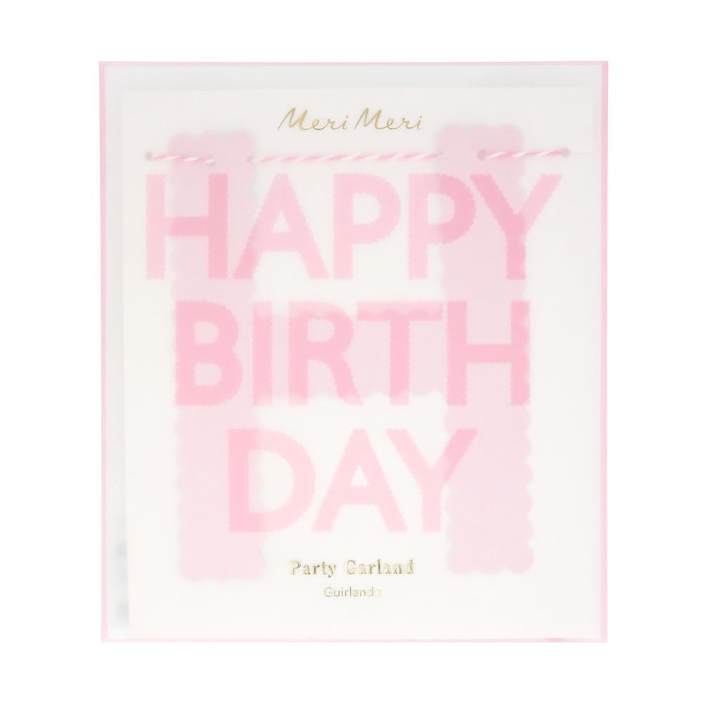 Meri Meri Asılan Süs // Pembe Happy Birthday
