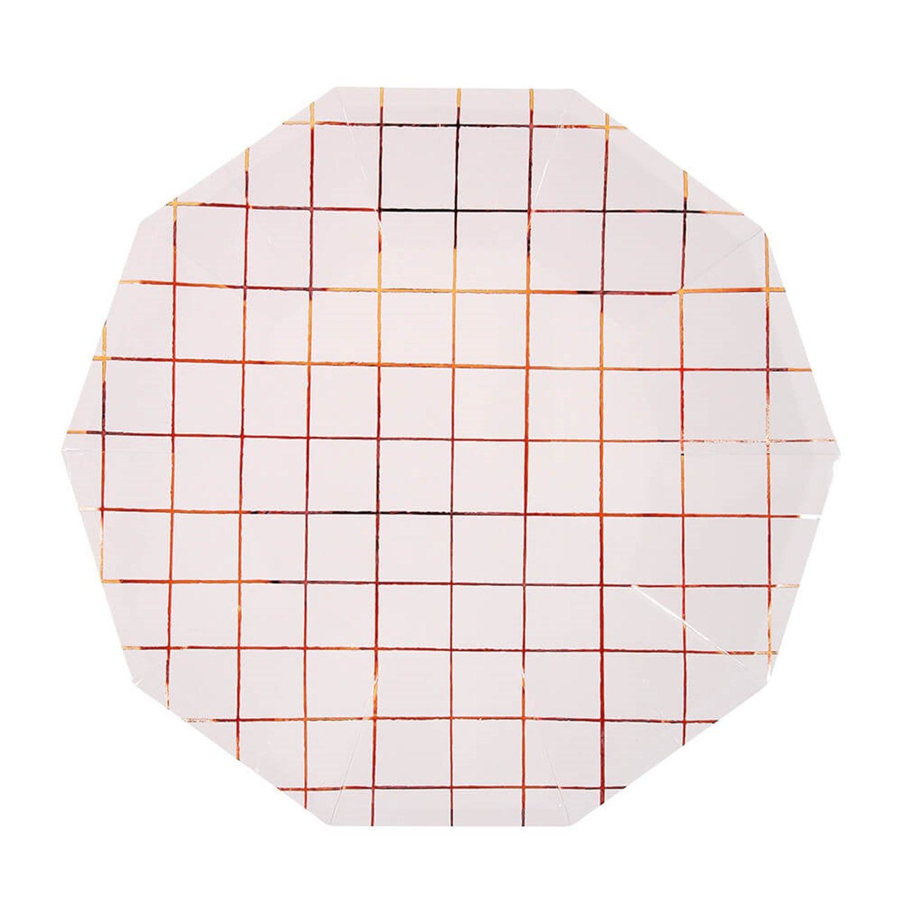 Meri Meri Parti Tabak // (L) Pembe Altın Çizgili