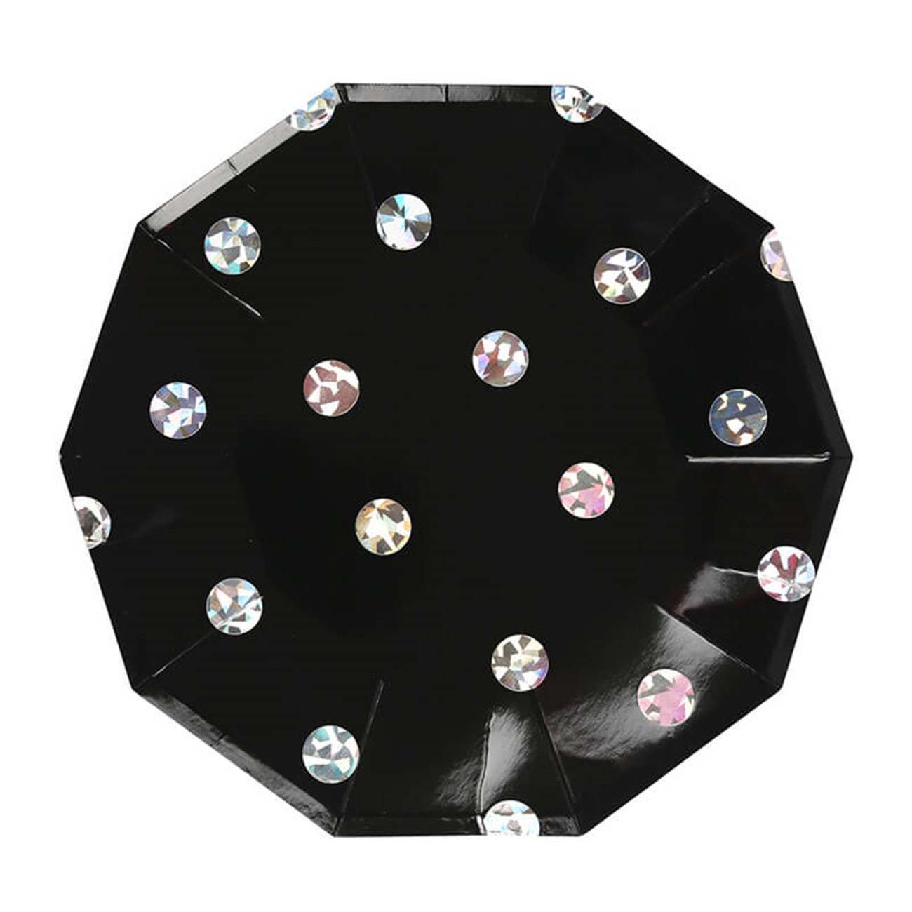 Meri Meri Parti Tabak (L) // Siyah Holografik Nokta