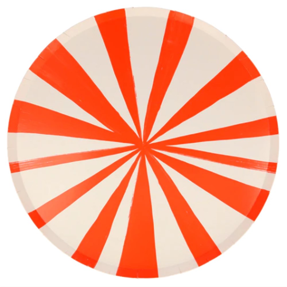 Meri Meri Parti Tabak (L) // Karışık Renkli Çizgili