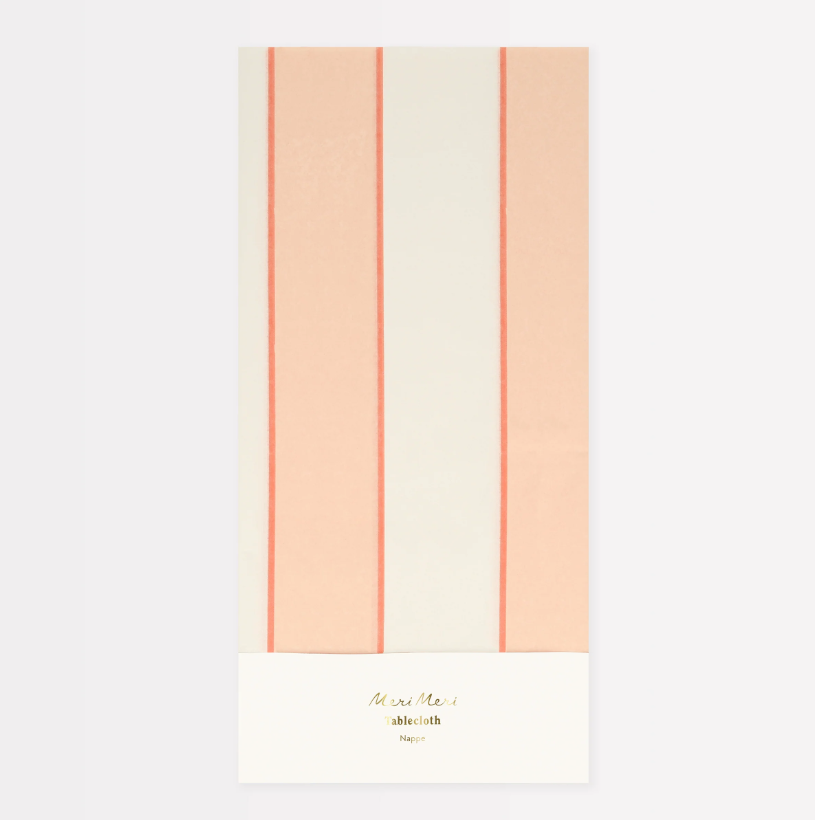 Meri Meri Masa Örtüsü // Şeftali Çizgili
