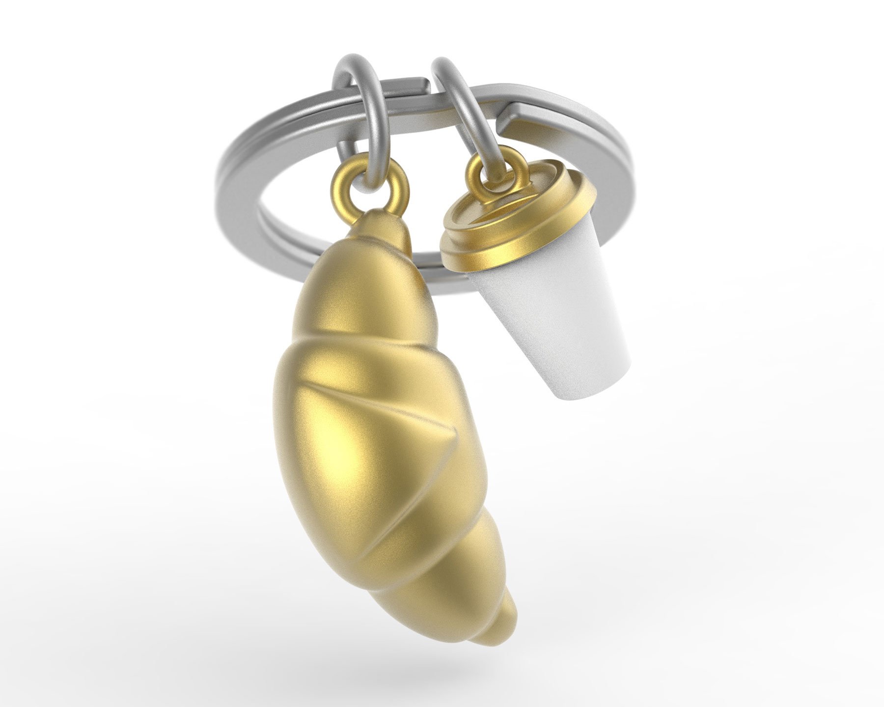 Metalmorphose Anahtarlık // Kruvasan & Kahve Fincanı