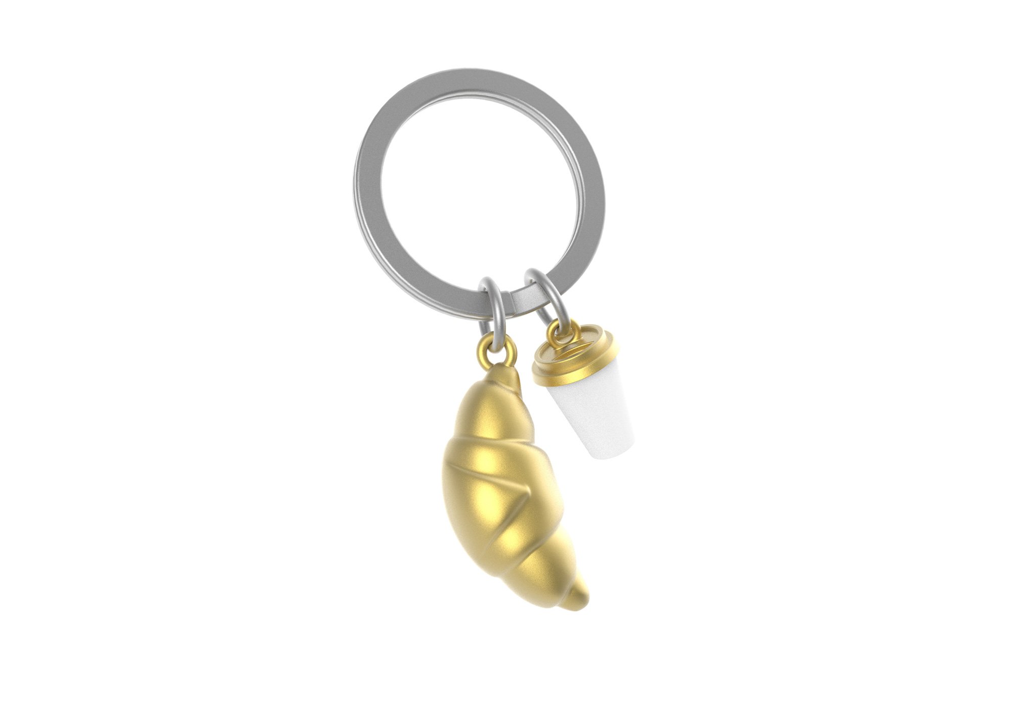 Metalmorphose Anahtarlık // Kruvasan & Kahve Fincanı