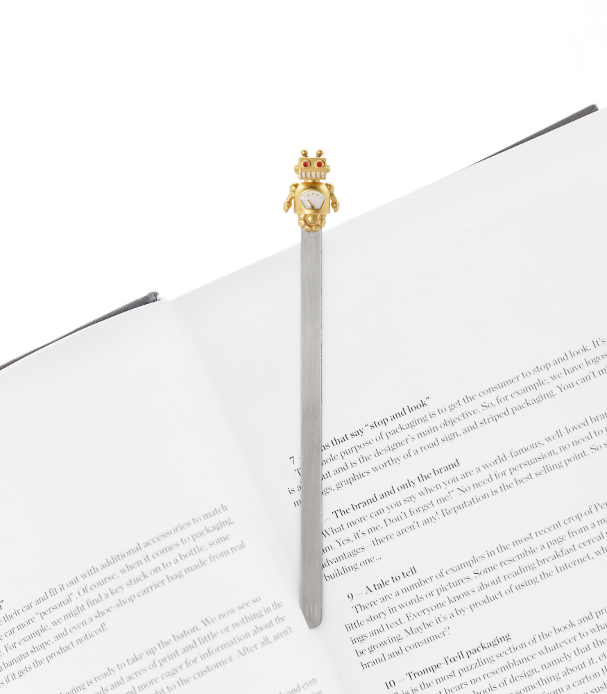 Metalmorphose Kitap Ayracı // Robot (Gold)