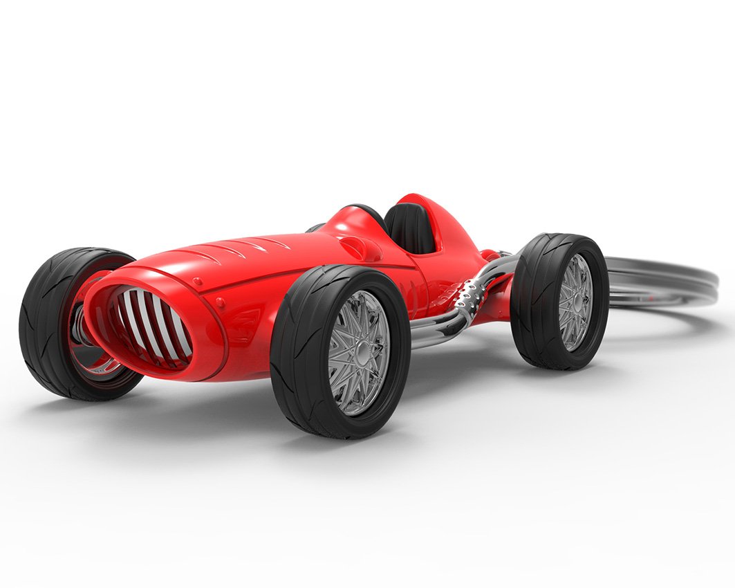 Metalmorphose Anahtarlık // Kırmızı Vintage Yarış Arabası