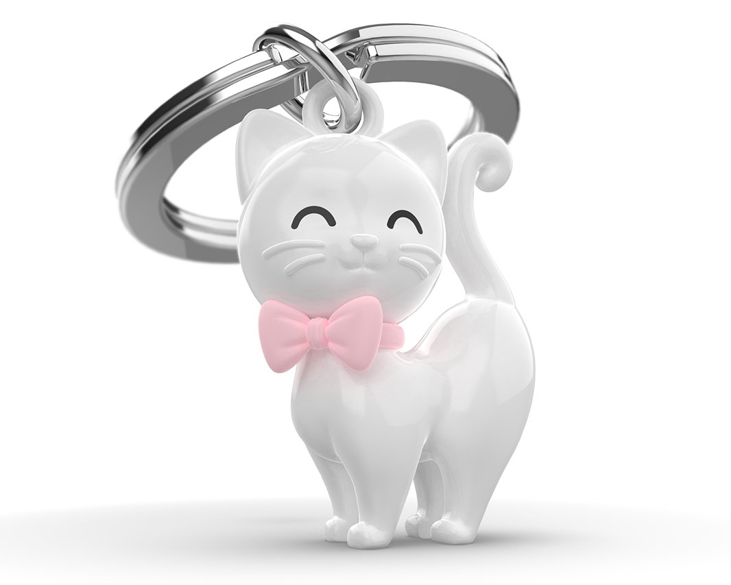 Metalmorphose Anahtarlık // Beyaz Kedi