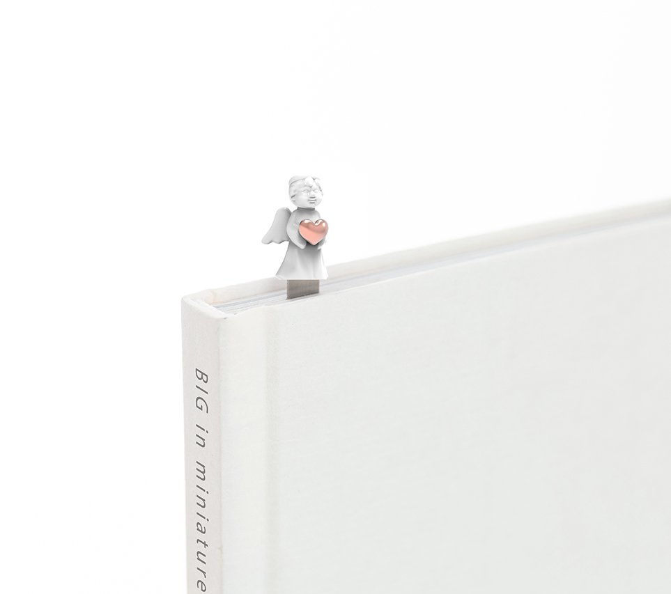 Metalmorphose Kitap Ayracı // Melek &  Rose Gold Kalp