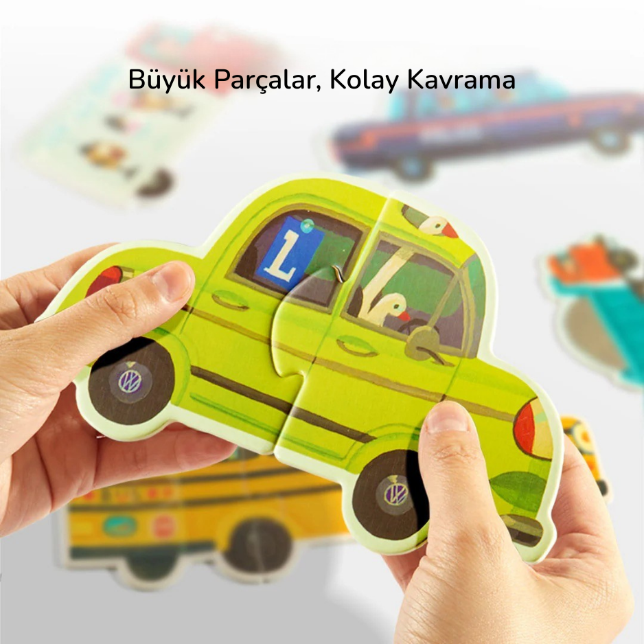 Mideer My First Puzzle // Hareketli Arabalar (2-6 Par&ccedil;a)