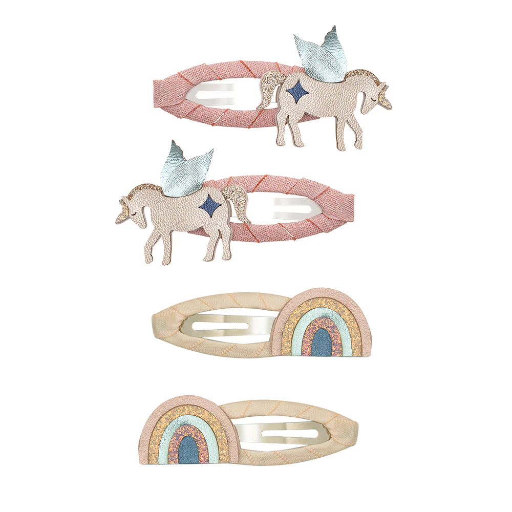 Mimi & Lula Saç Toka Set (4 Adet) // Winged Unicorn & Rainbow