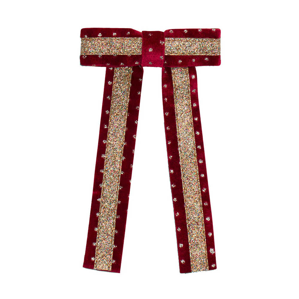 Mimi & Lula Saç Toka Glitter Bow // Red