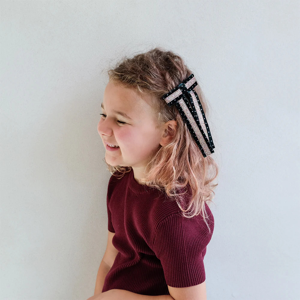 Mimi & Lula Saç Toka Circus Glitter Bow // Green