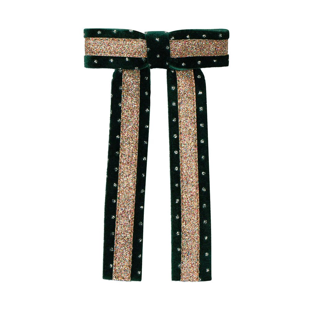Mimi & Lula Saç Toka Circus Glitter Bow // Green