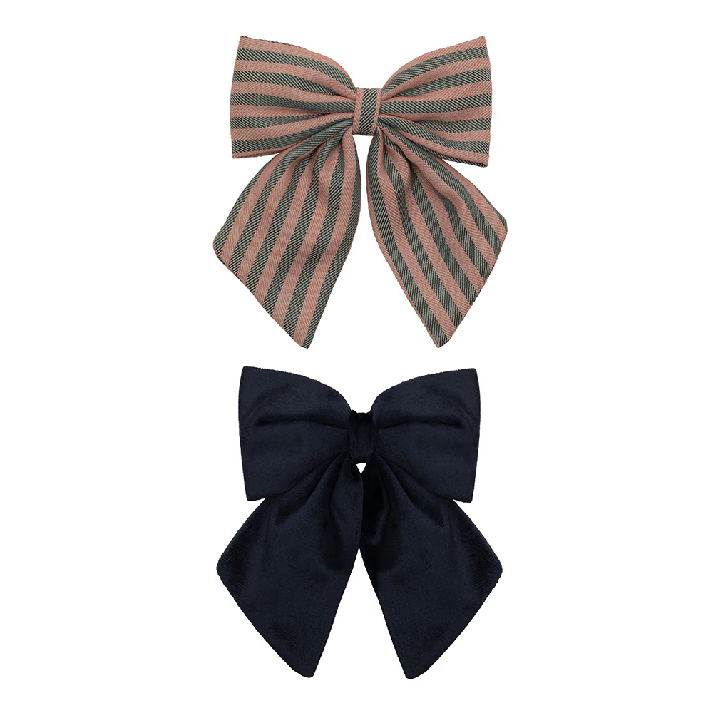 Mimi & Lula Sa&ccedil; Toka Set (2 Adet) // Stripe Agnes Bow