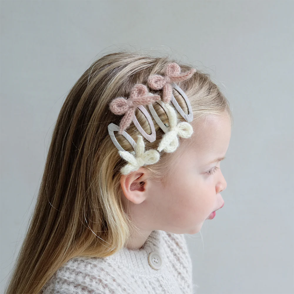 Mimi & Lula Sa&ccedil; Toka Set (4 Adet) // Granny Knitted Bow