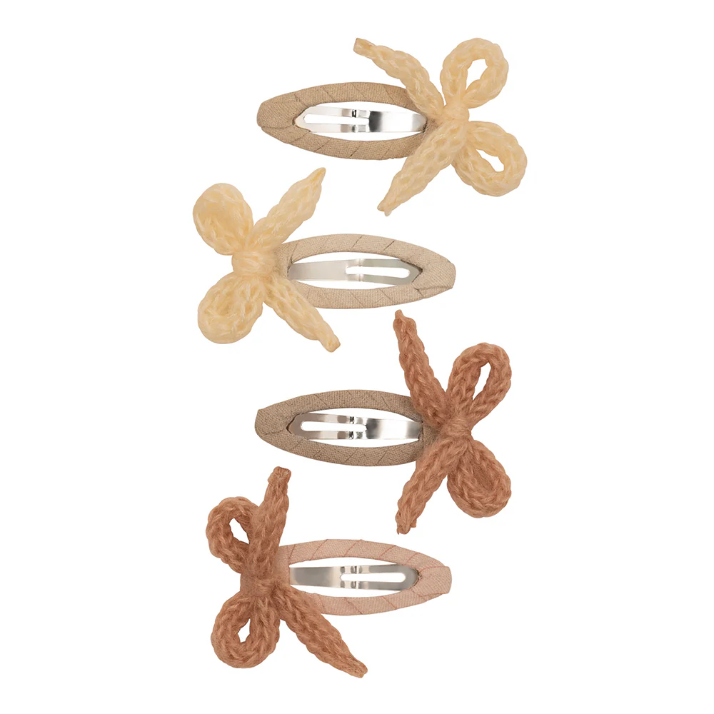 Mimi & Lula Sa&ccedil; Toka Set (4 Adet) // Granny Knitted Bow