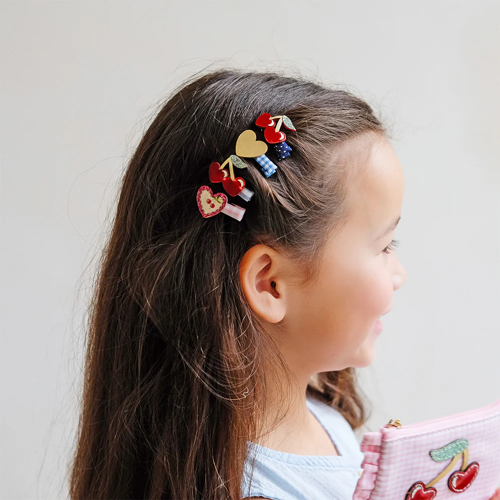 Mimi & Lula Sa&ccedil; Toka Set (8 Adet) // Red Cherries Mini