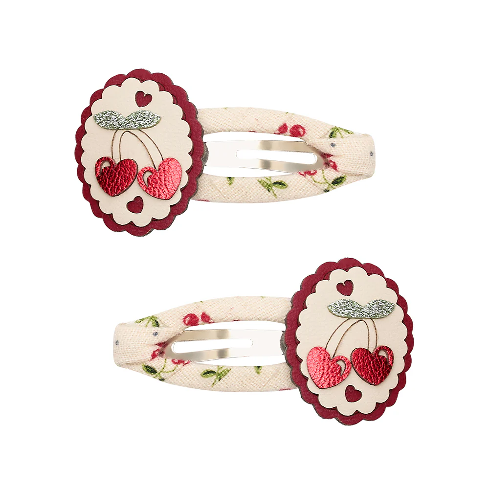 Mimi & Lula Sa&ccedil; Toka Set (2 Adet) // Scallop Framed Cherries