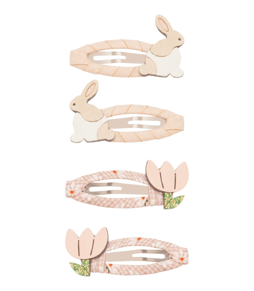 Mimi & Lula Saç Toka Set (4 Adet) // Bunny And Flower