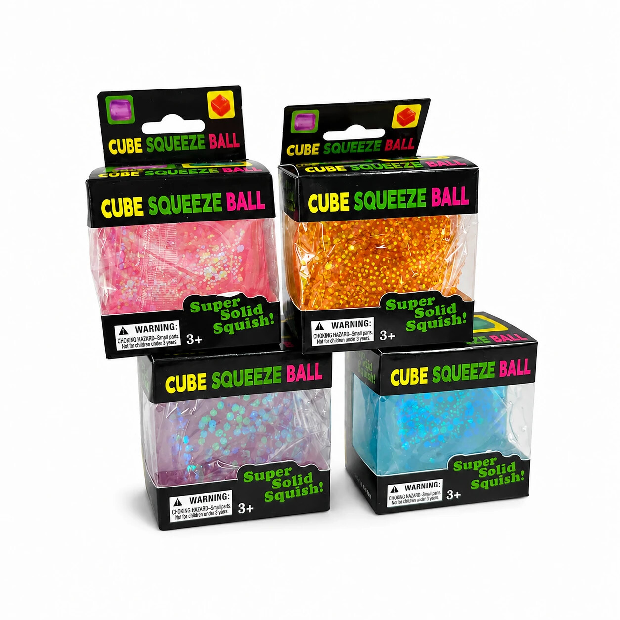 Mini Playlab Cube Squeeze Simli Squishy // Sarı