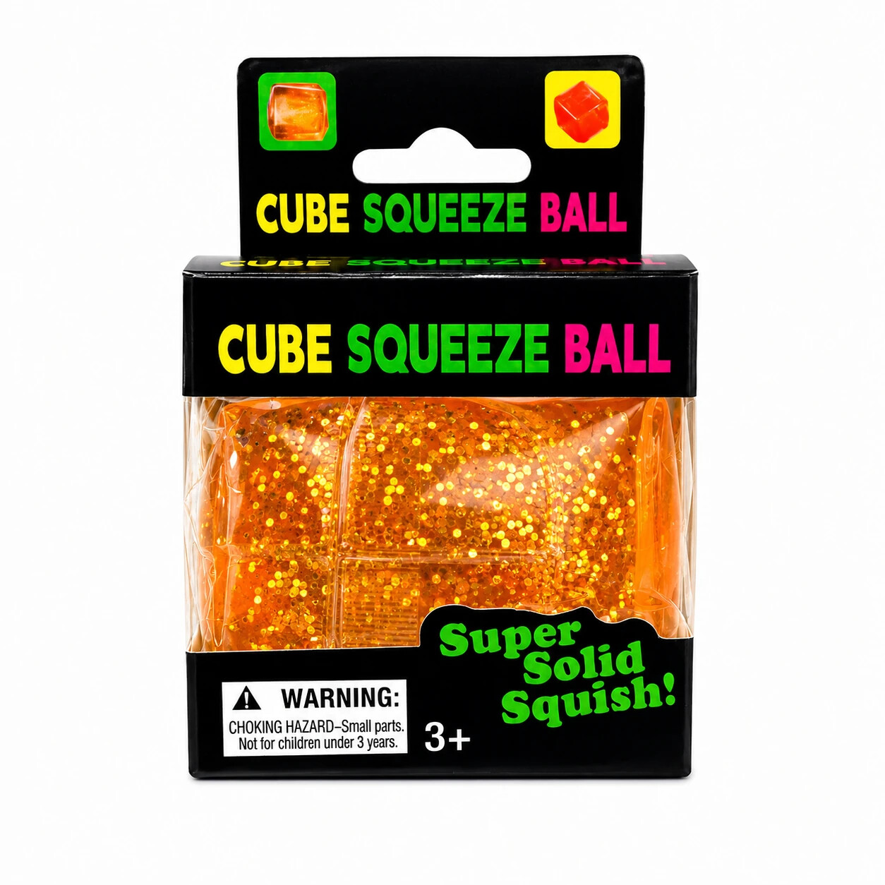 Mini Playlab Cube Squeeze Simli Squishy // Sarı